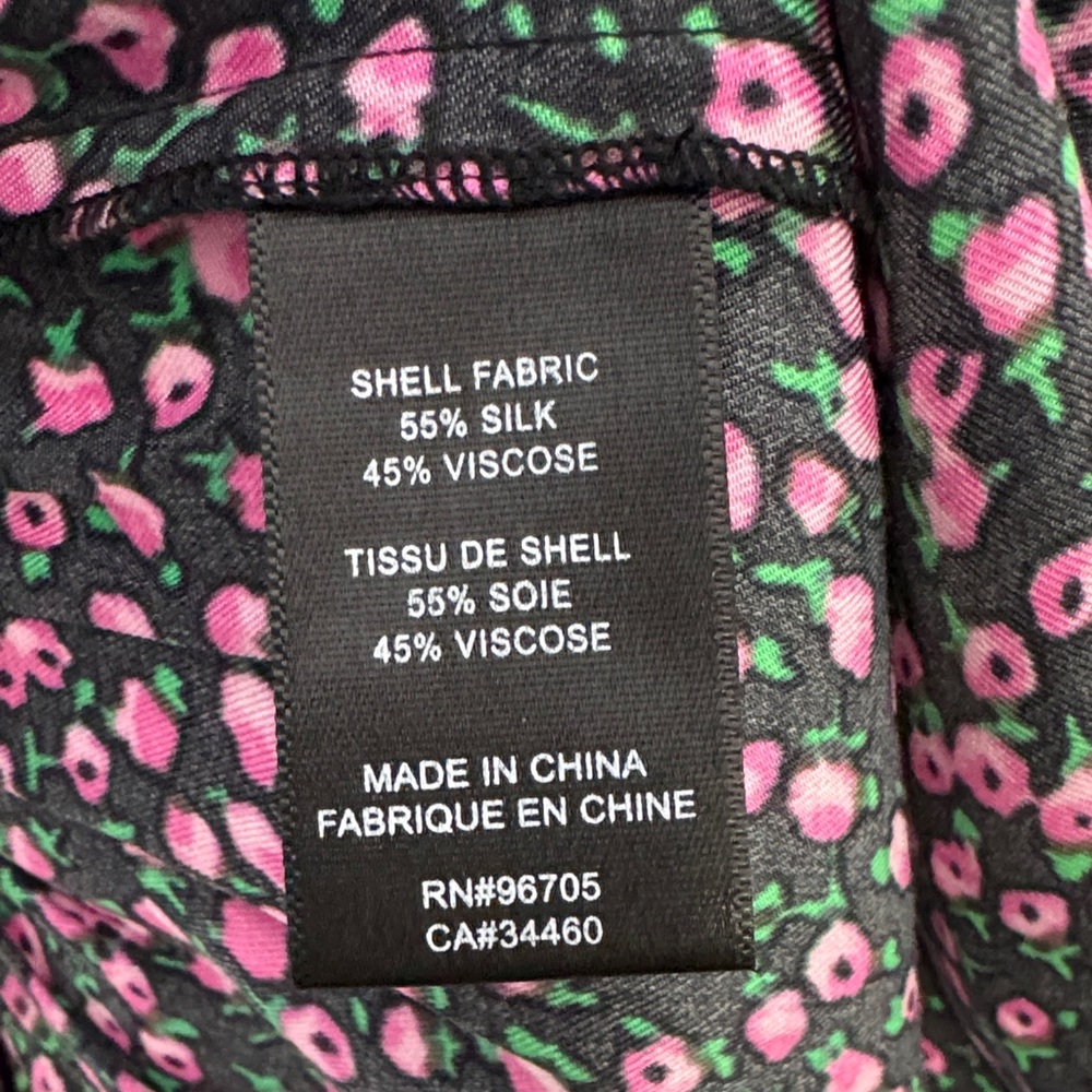 Rebecca Taylor Floral Dress As Seen On TV Silk Blend Pink Black Size S - Picture 6 of 12